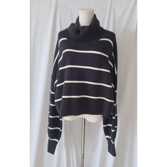 Free People Paulie Sweater Smoked Pearl Turtleneck Sweater Medium - Picture 2 of 6